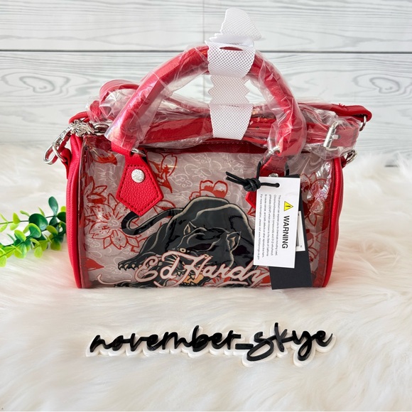 Ed Hardy Panther Red and Clear Mini Bag - Picture 3 of 10
